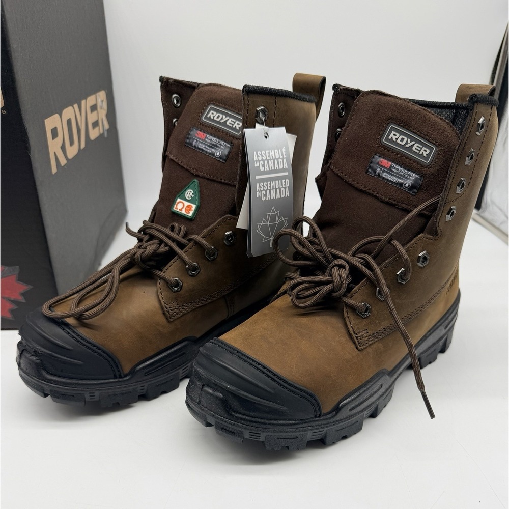 Royer Men's 6'' Ventura Thinsulate Metal-Free Work Boots Brown Leather Size 11M